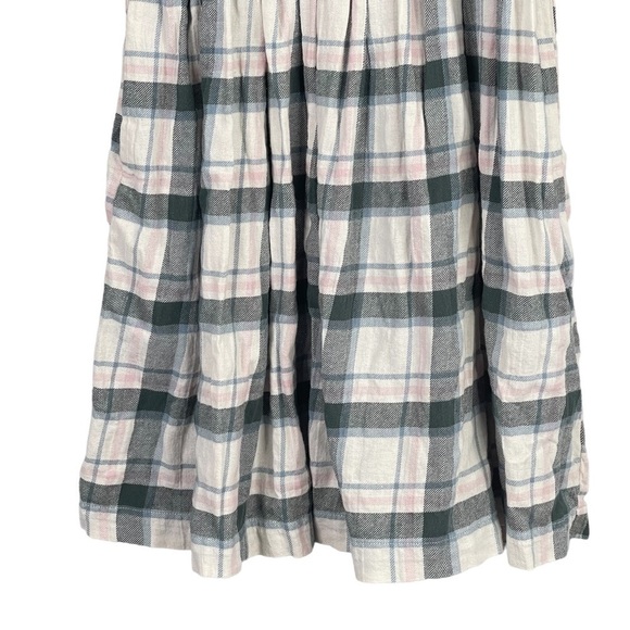 Madewell Dress Small Lucie Smocked Mini Soft Plaid Flannel Puff Sleeve Pockets - Picture 5 of 12
